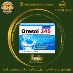 Bột pha uống Oresol 245 DHG Pharma bù nước, bổ sung chất điện giải, điều trị mất nước do tiêu chảy (20 gói x 4.1g)