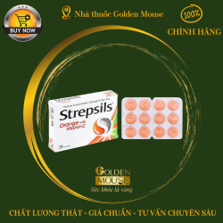 Viên ngậm Strepsils Orange with Vitamin C Reckitt Benckiser điều trị đau họng (2 vỉ x 12 viên)