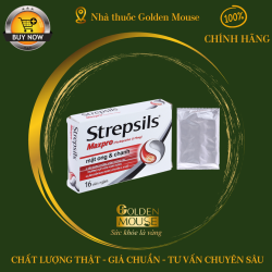 Viên ngậm trị đau họng nặng Strepsils Maxpro hộp 16 viên