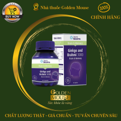 Viên uống tăng tuần hoàn não Ginkgo and Brahmi 3000mg Henry Blooms Hộp 30 viên