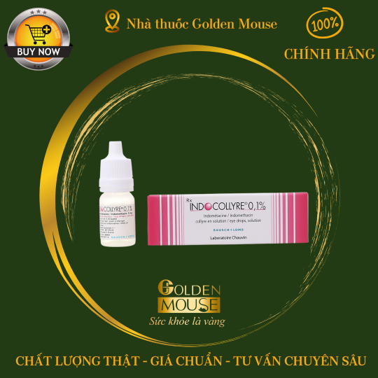 Thuốc nhỏ mắt Indocollyre 0.1% Laboratoires Chauvin điều trị hậu phẫu, chống viêm sau phẫu thuật (5ml)