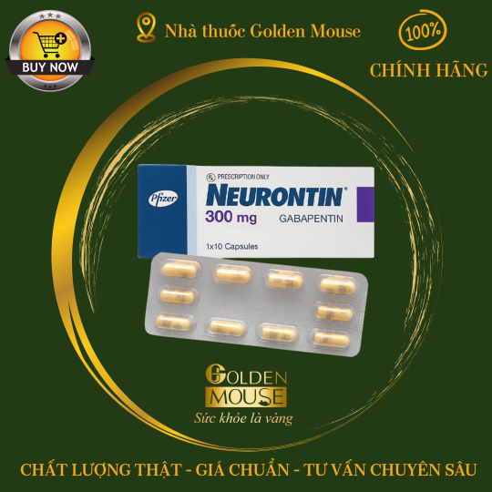 Neurontin 300mg trị động kinh, đau dây thần kinh (1 vỉ x 10 viên)