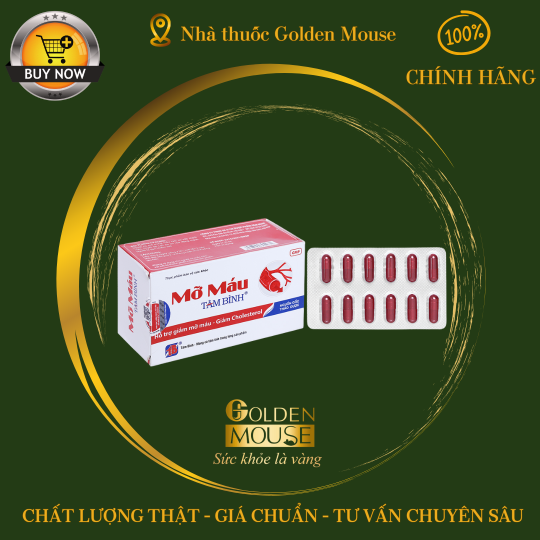 Viên uống Mỡ Máu Tâm Bình hỗ trợ giảm mỡ máu, giảm mỡ gan (5 vỉ x 12 viên)