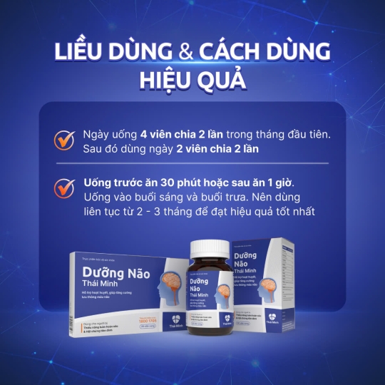 Viên uống Dưỡng Não Thái Minh hỗ trợ hoạt huyết, tăng cường lưu thông máu não (80 viên)