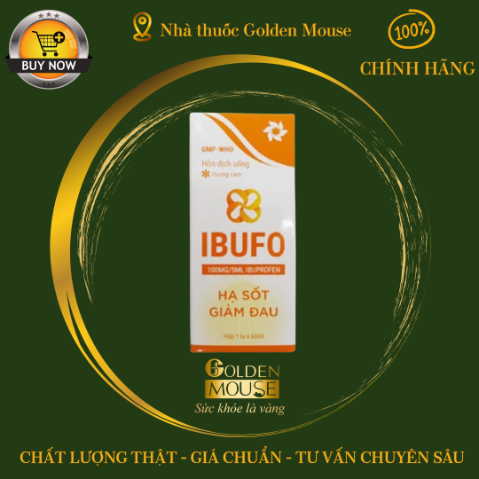 Hỗn dịch uống giảm đau, hạ sốt cho trẻ IBUFO (hương cam) hộp 1 lọ 60ml