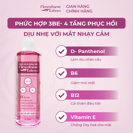 Nước rửa và dưỡng mắt Novotane Exteen ( màu tím) hộp 1 chai 250ml