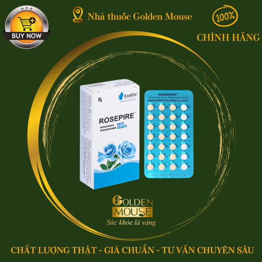 Thuốc Rosepire 3mg/0,03mg Exeltis xanh dùng để tránh thai (1 vỉ x 28 viên)