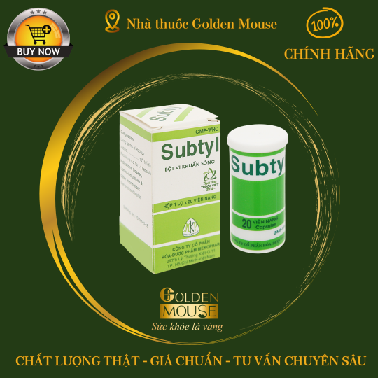 Thuốc Subtyl Mekophar điều trị tiêu chảy, viêm ruột (lọ 20 viên)