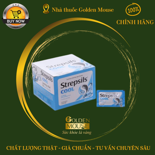 Viên ngậm Strepsils Cool Reckitt Benckiser giảm đau họng (50 gói x 2 viên)