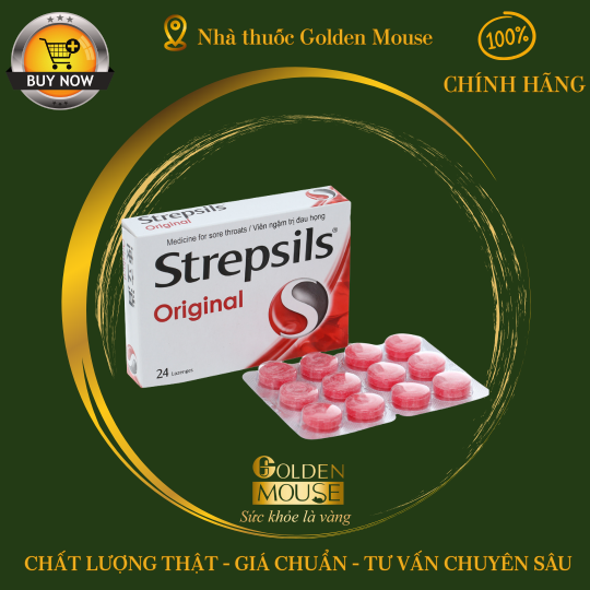 Viên ngậm Strepsils Original Reckitt Benckiser điều trị đau họng (2 vỉ x 12 viên)