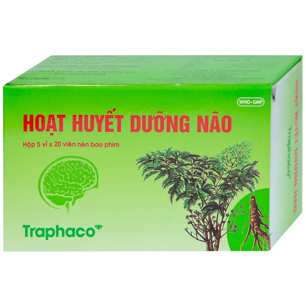 Hoạt Huyết Dưỡng Não bao phim Traphaco H/100V